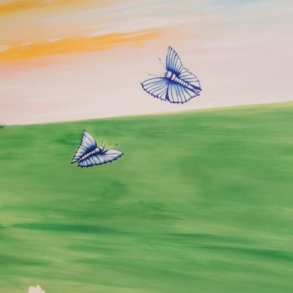 Schilderij Patrick Tahon in inkom Uitvaartzorg Bentein & Pollet in Oudenburg